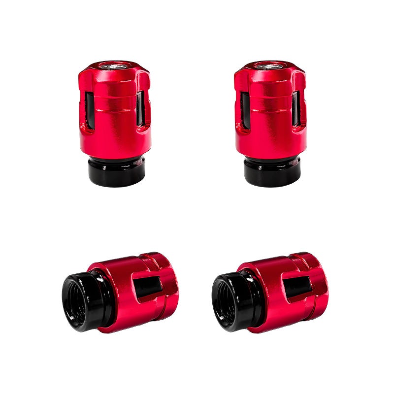 Yourkar 4 PCS Car Tire Valve Stem Caps  Unique Shape Aluminum Alloy Wheel Valve Covers  Corrosion Resistant Leak-Proof Tire Valve Stem Cover  Universal Vehicle Wheel Accessories (Red) - Image 1